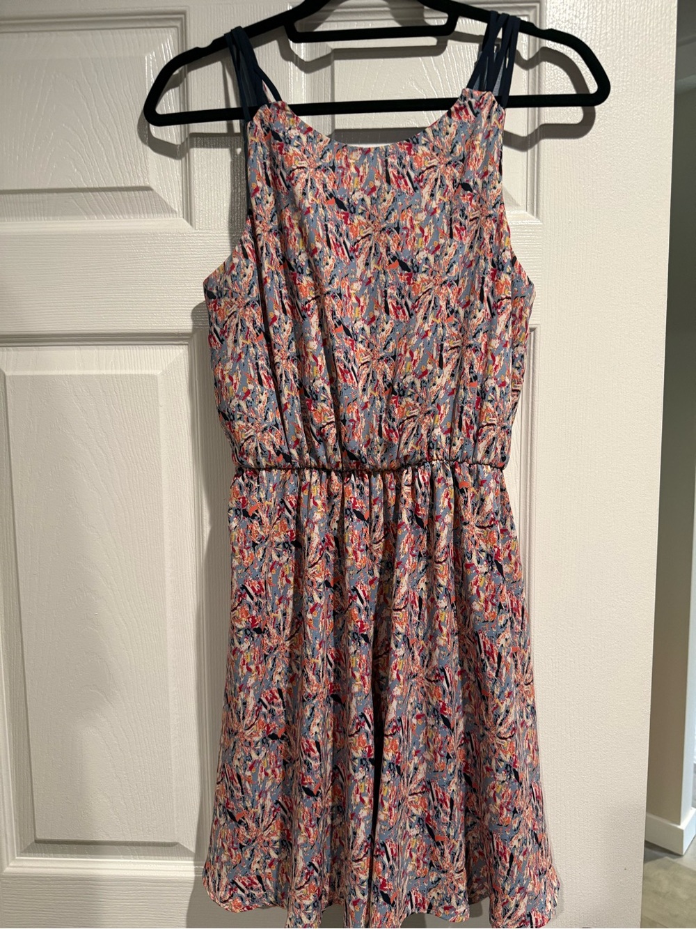 Lush Navy Multi-Color Printed Mini Dress